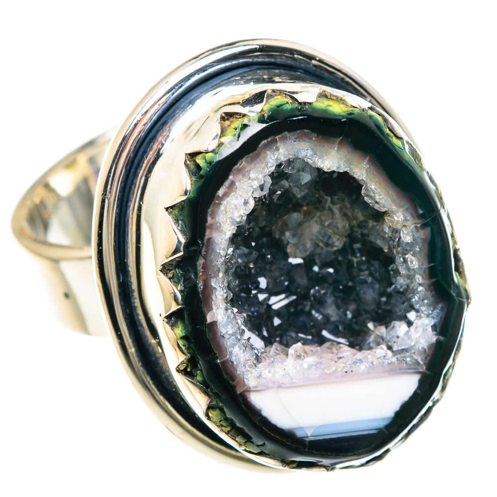 Coconut Geode Slice Rings handcrafted by Anasilvercos - RING92142