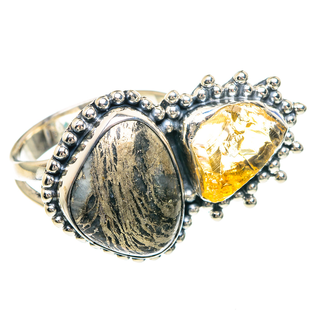 Pyrite Agate Rings handcrafted by Anasilvercos - RING92146