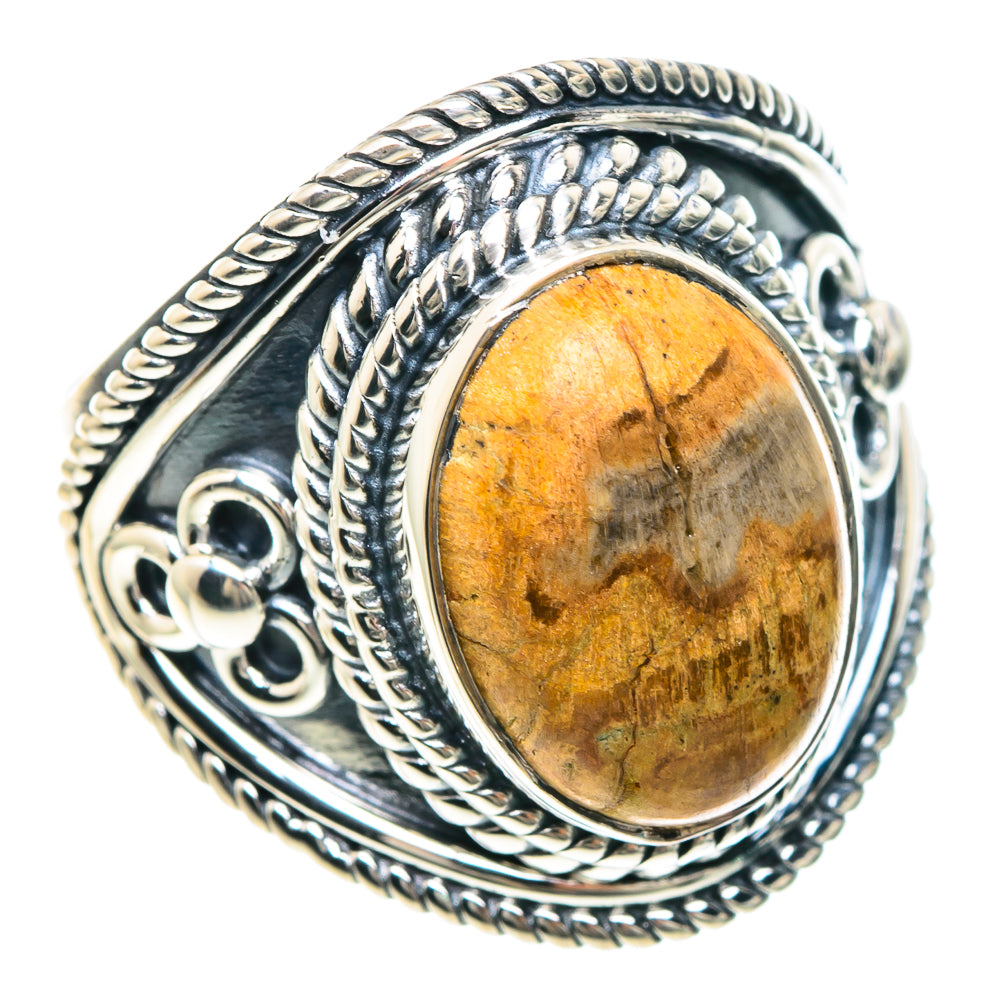 Petrified Wood Rings handcrafted by Anasilvercos - RING92181