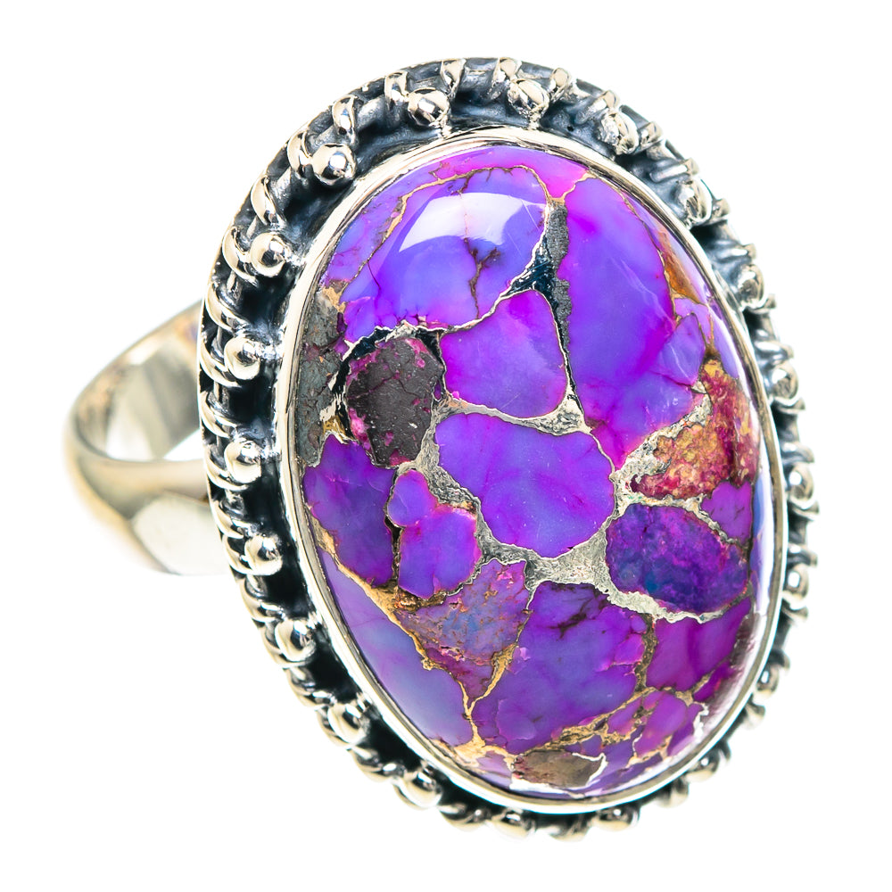 Purple Copper Composite Turquoise Rings handcrafted by Anasilvercos - RING92208