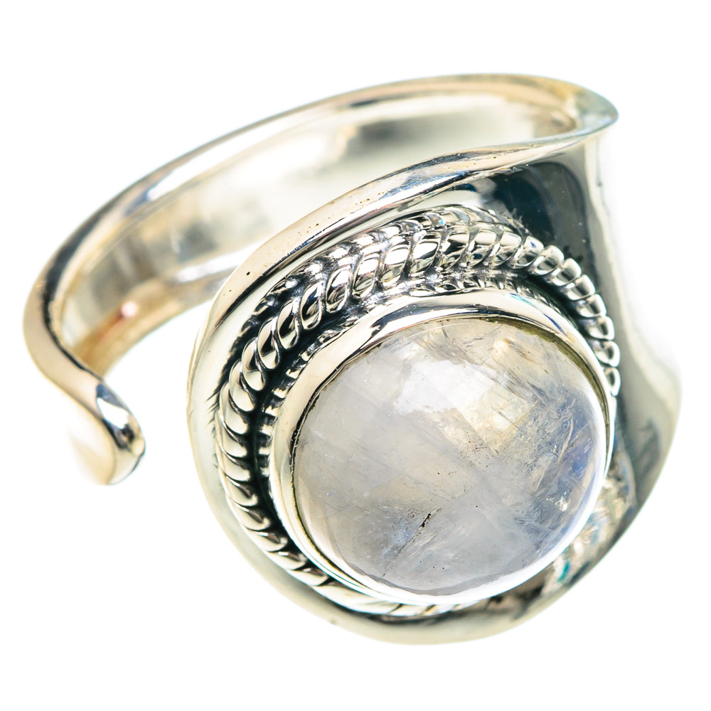 Rainbow Moonstone Rings handcrafted by Anasilvercos - RING92212