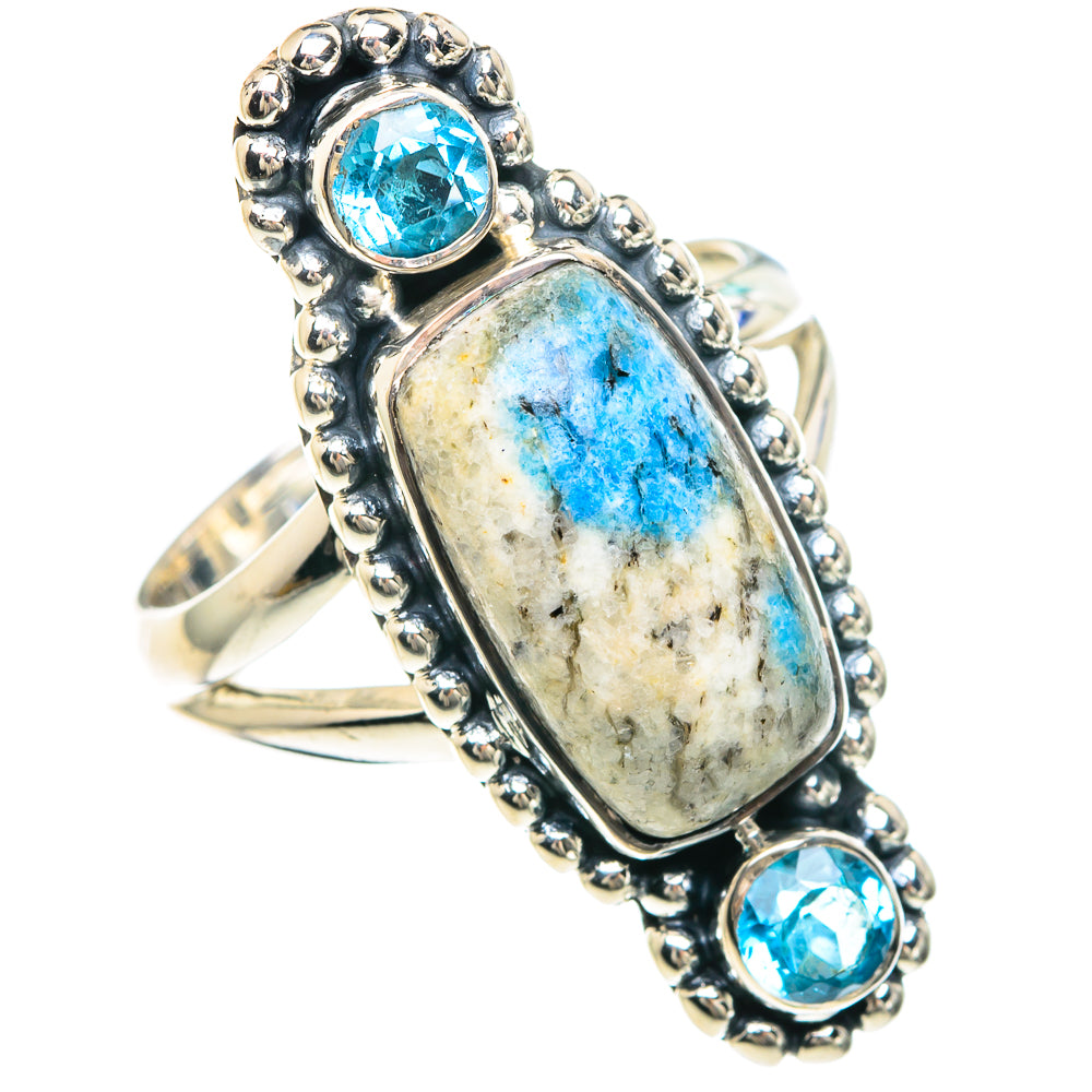 K2 Blue Azurite Rings handcrafted by Anasilvercos - RING92261