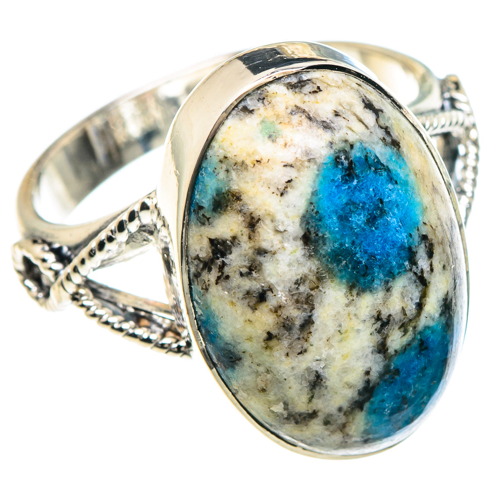 K2 Blue Azurite Rings handcrafted by Anasilvercos - RING92283