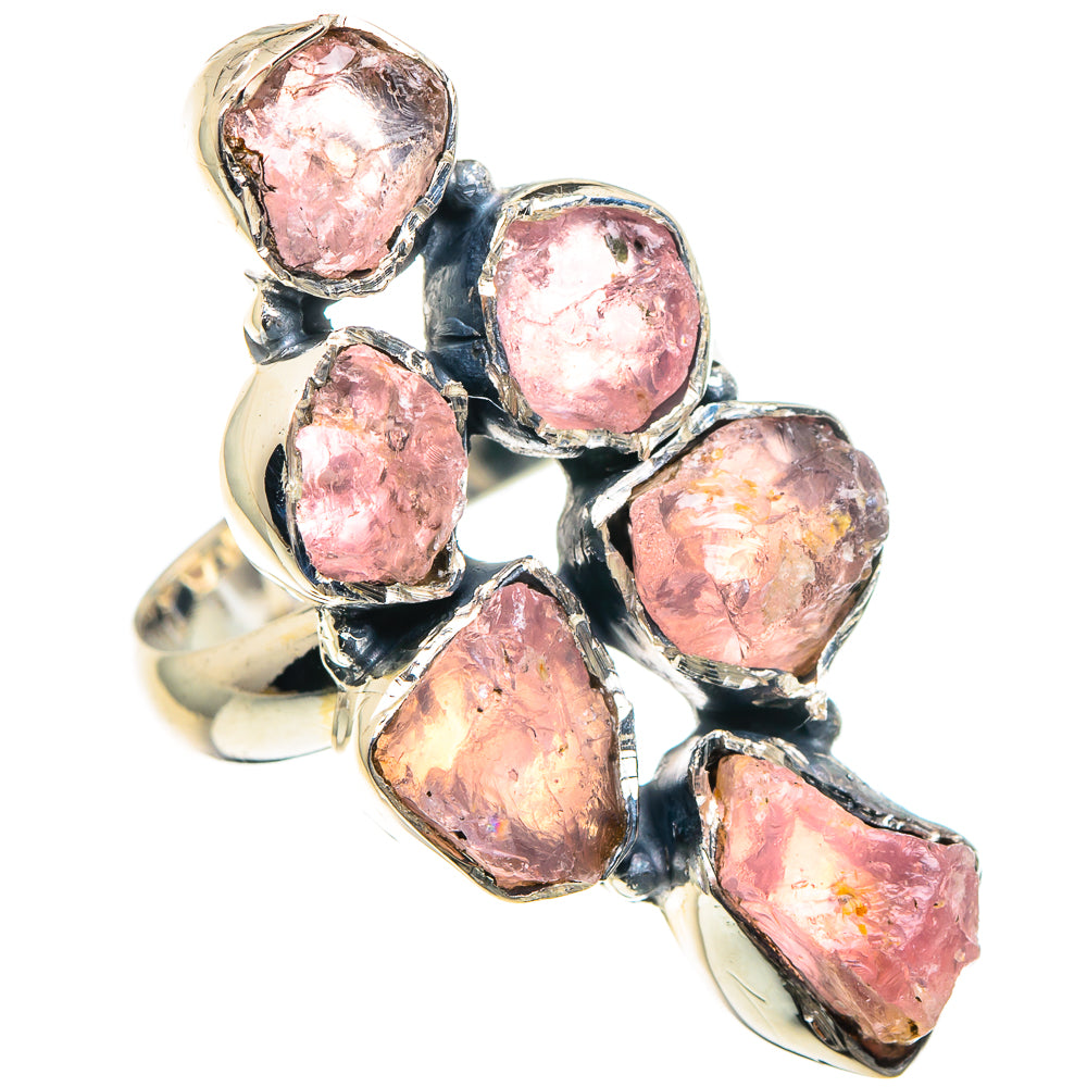 Rose Quartz Rings handcrafted by Anasilvercos - RING92305