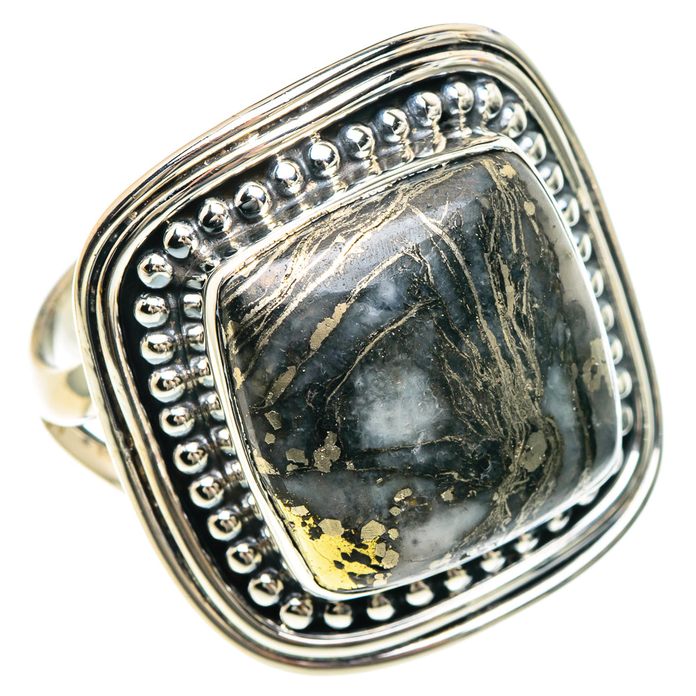 Pyrite Agate Rings handcrafted by Anasilvercos - RING92311