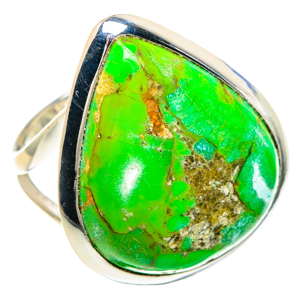 Green Copper Composite Turquoise Rings handcrafted by Anasilvercos - RING92335