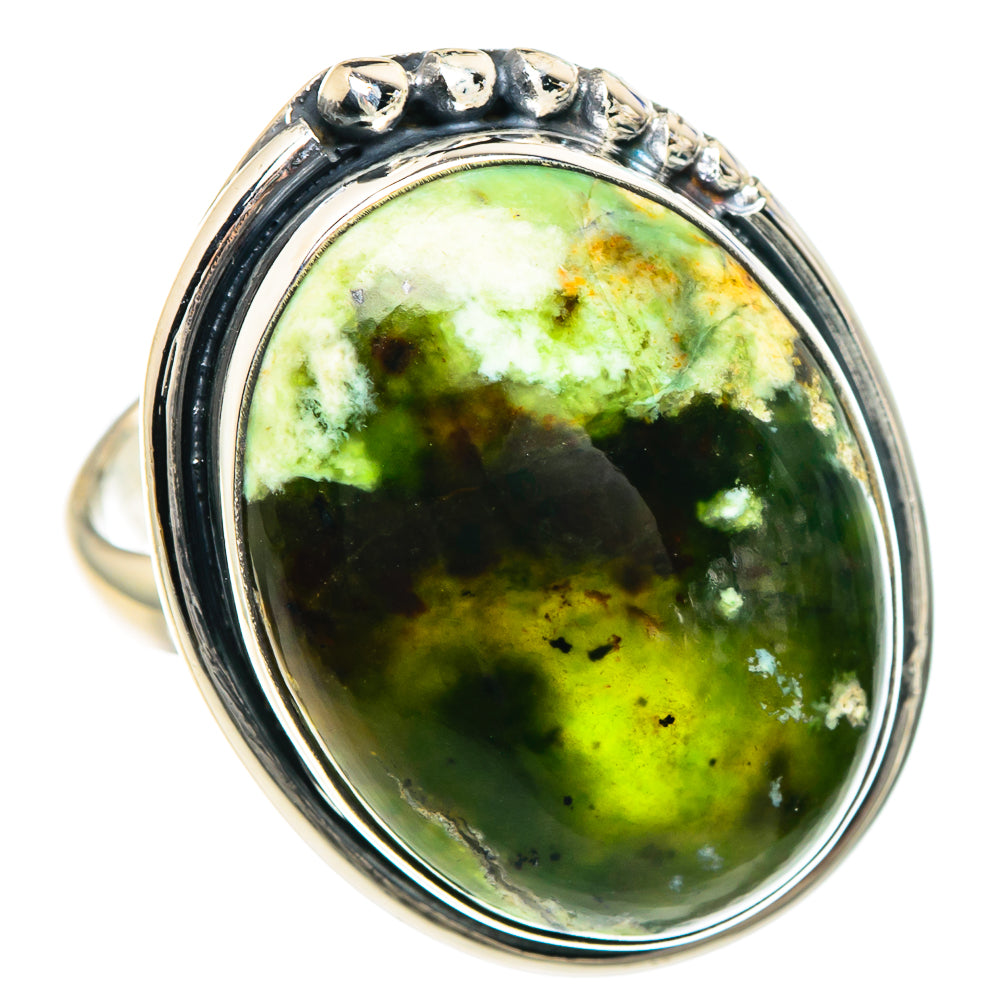 Australian Green Opal Rings handcrafted by Anasilvercos - RING92364