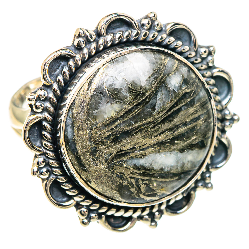 Pyrite Agate Rings handcrafted by Anasilvercos - RING92380 - Photo 2