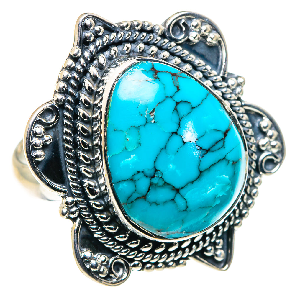 Tibetan Turquoise Rings handcrafted by Anasilvercos - RING92424