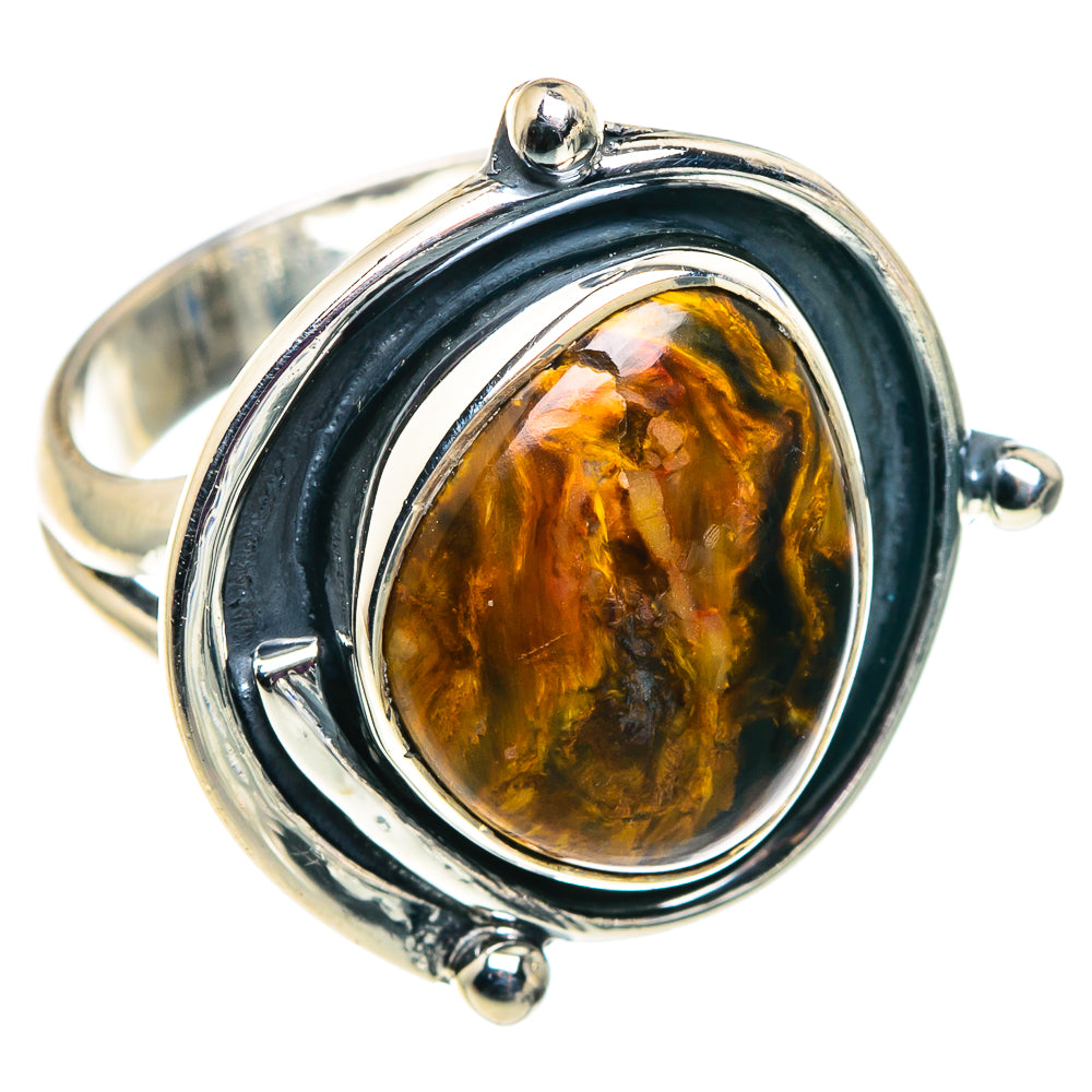 Golden Pietersite Rings handcrafted by Anasilvercos - RING92455