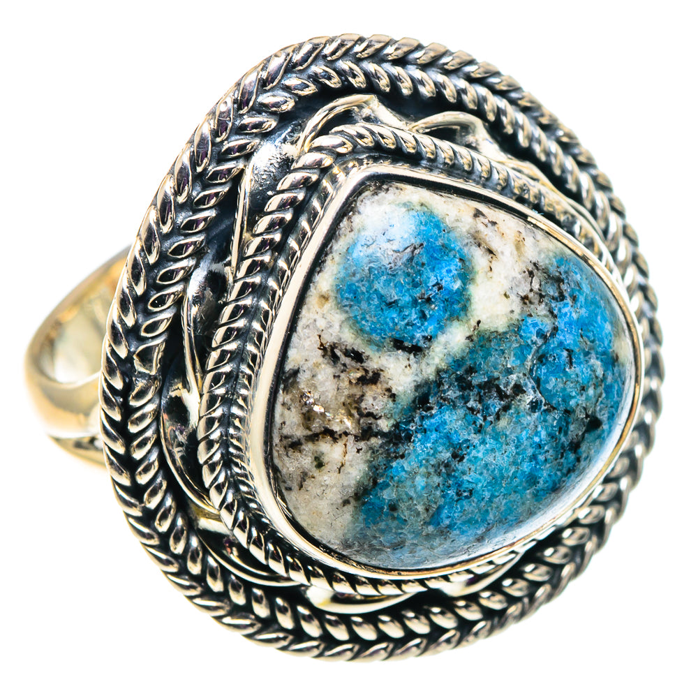 K2 Blue Azurite Rings handcrafted by Anasilvercos - RING92473