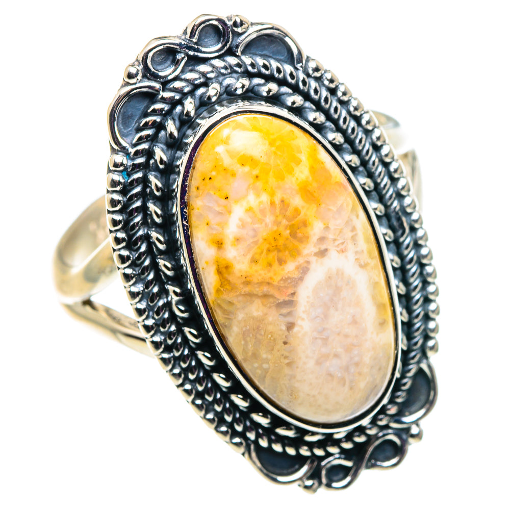 Fossil Coral Rings handcrafted by Anasilvercos - RING92480 - Photo 2