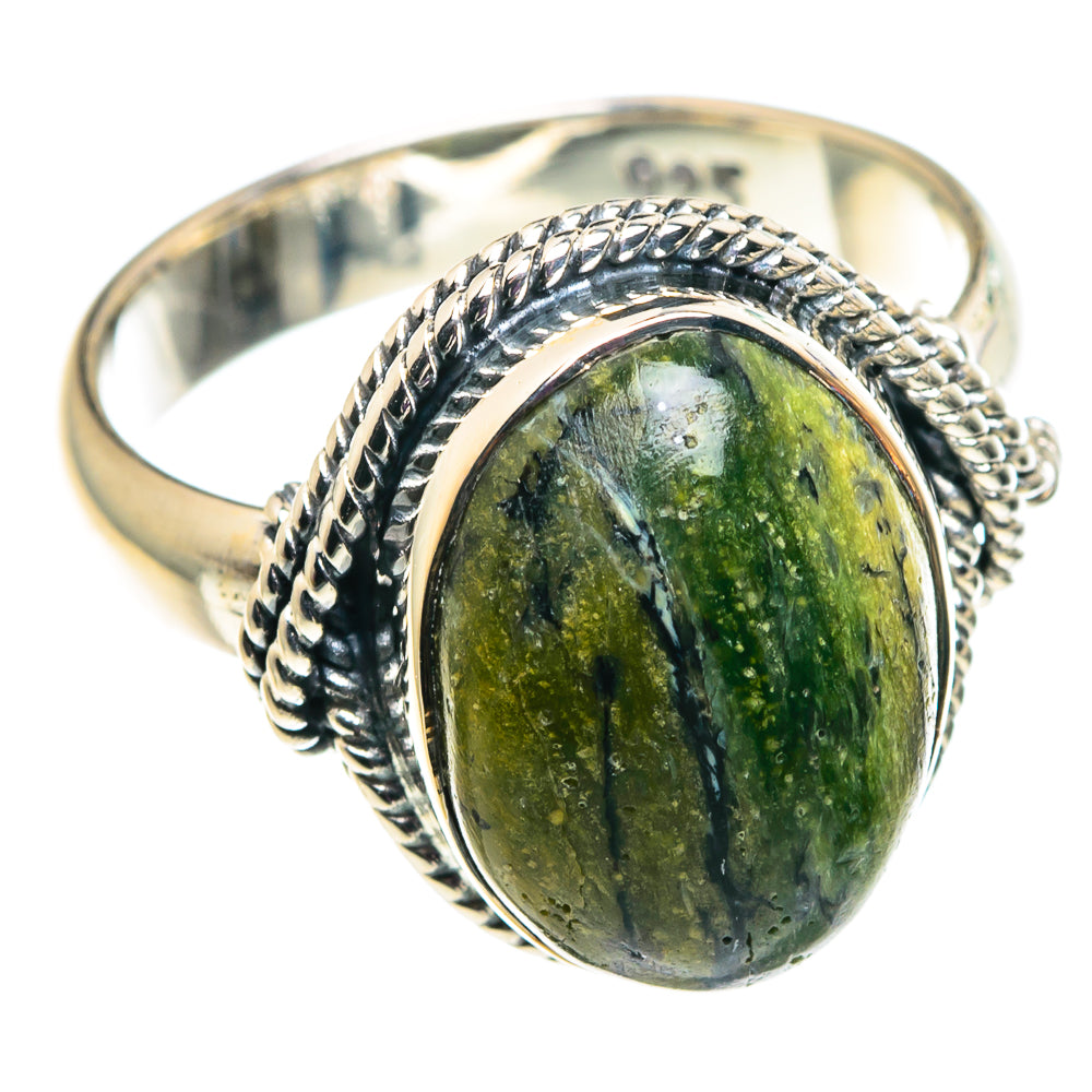 African Green Opal Rings handcrafted by Anasilvercos - RING92493
