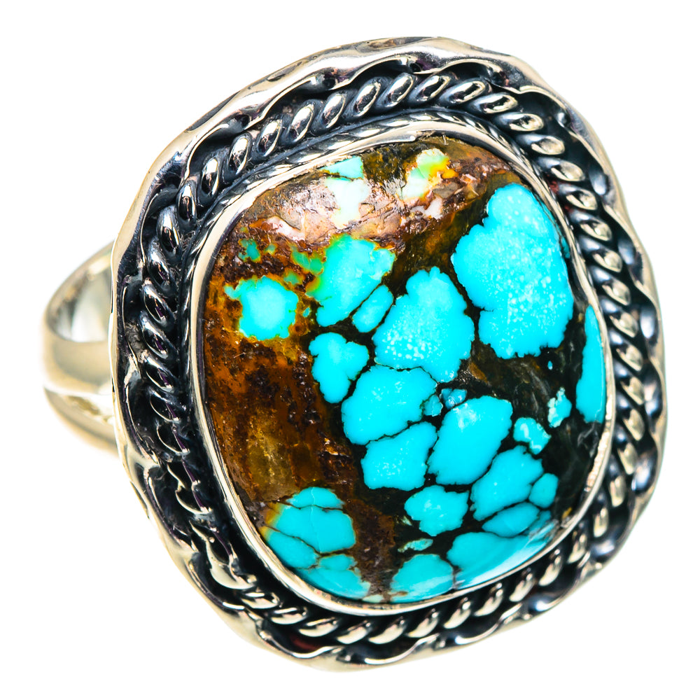 Tibetan Turquoise Rings handcrafted by Anasilvercos - RING92505