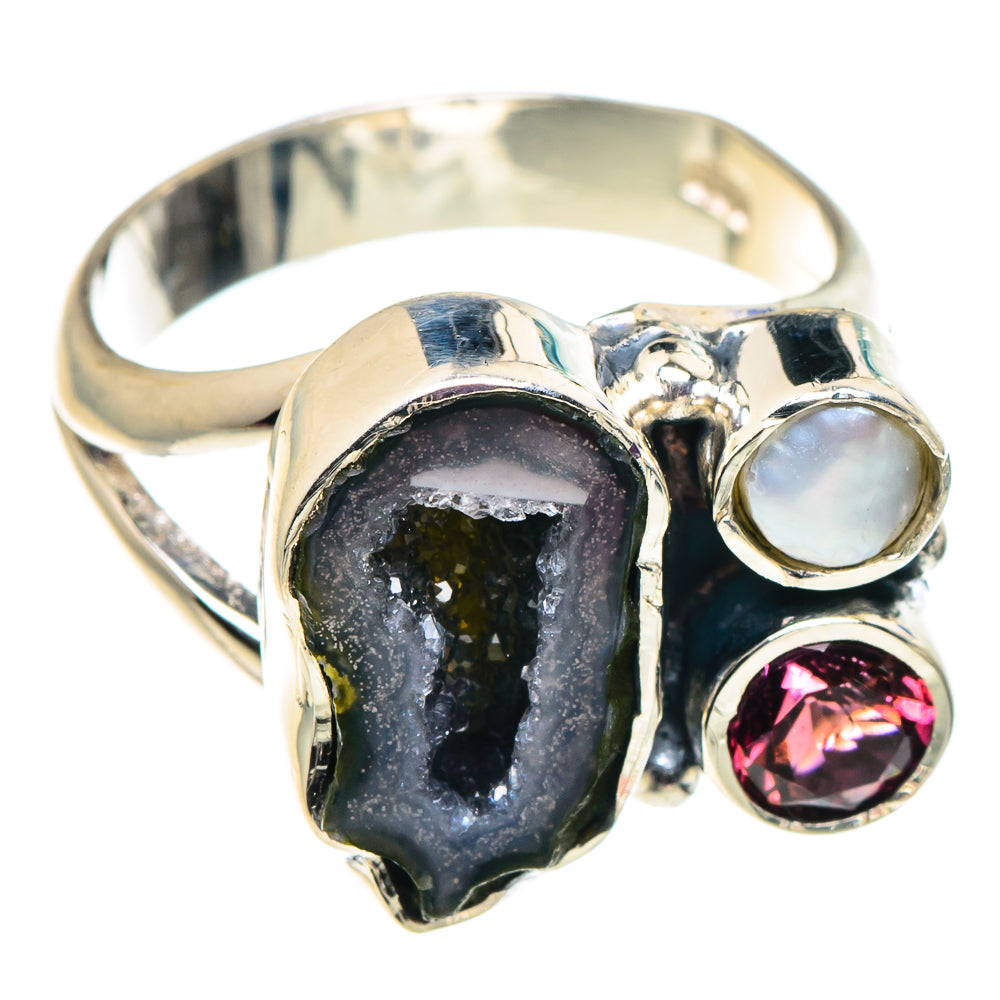 Coconut Geode Druzy Rings handcrafted by Anasilvercos - RING92515