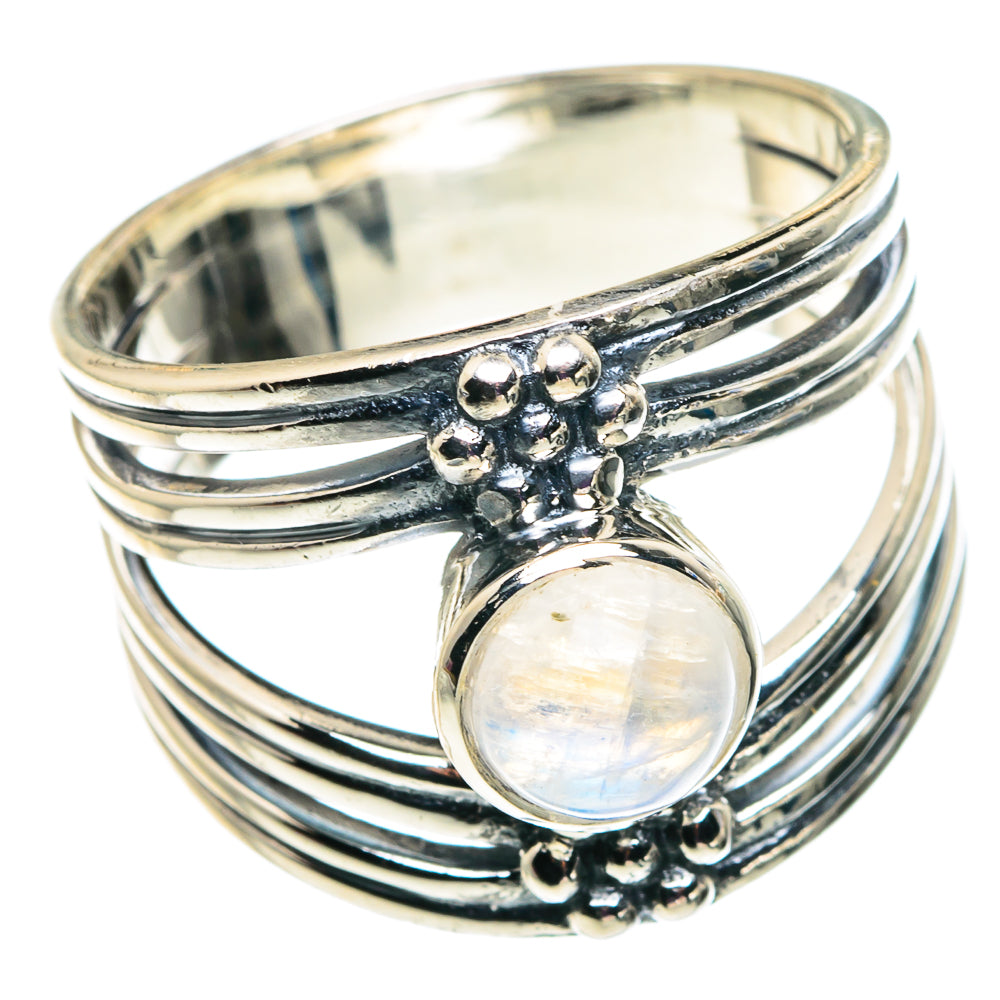 Rainbow Moonstone Rings handcrafted by Anasilvercos - RING92517