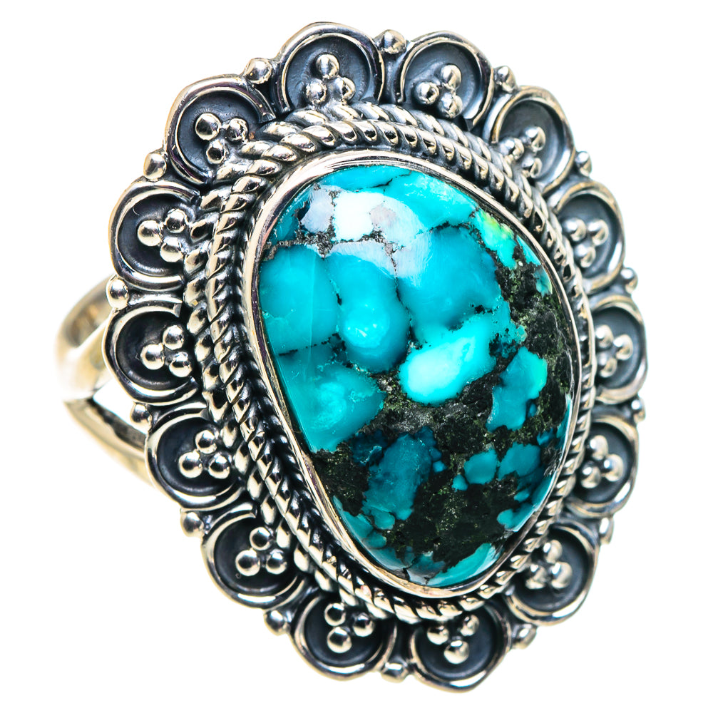 Tibetan Turquoise Rings handcrafted by Anasilvercos - RING92520
