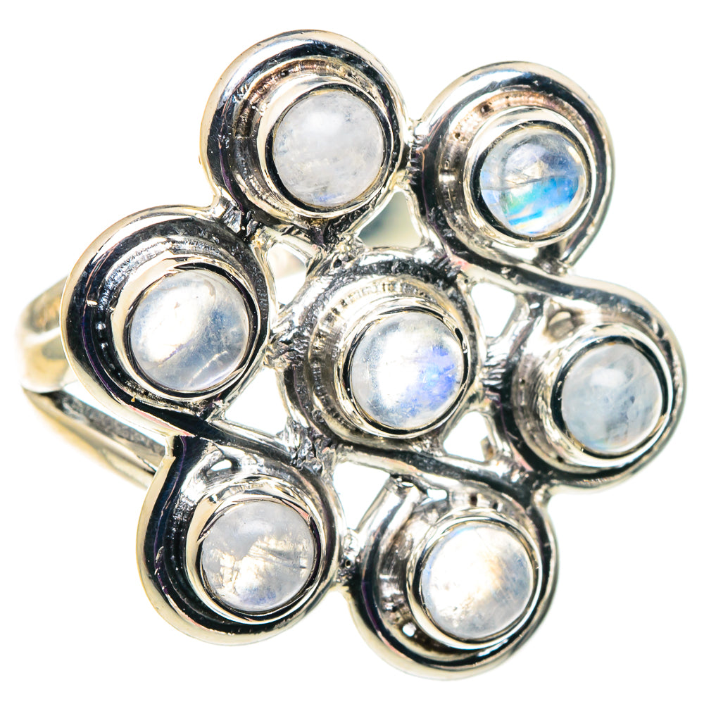 Rainbow Moonstone Rings handcrafted by Anasilvercos - RING92531