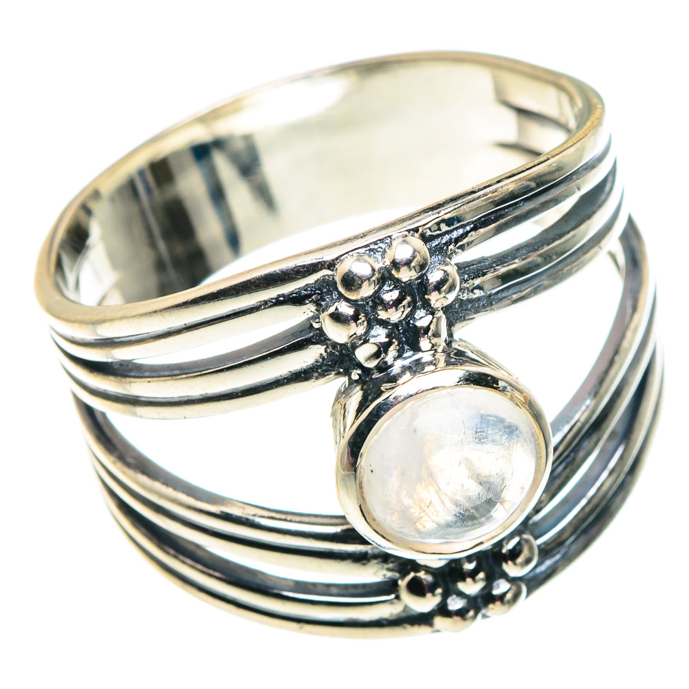Rainbow Moonstone Rings handcrafted by Anasilvercos - RING92544
