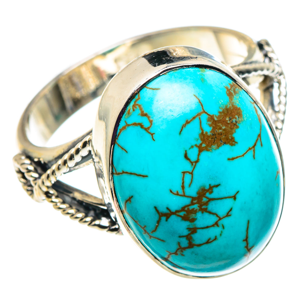 Tibetan Turquoise Rings handcrafted by Anasilvercos - RING92546