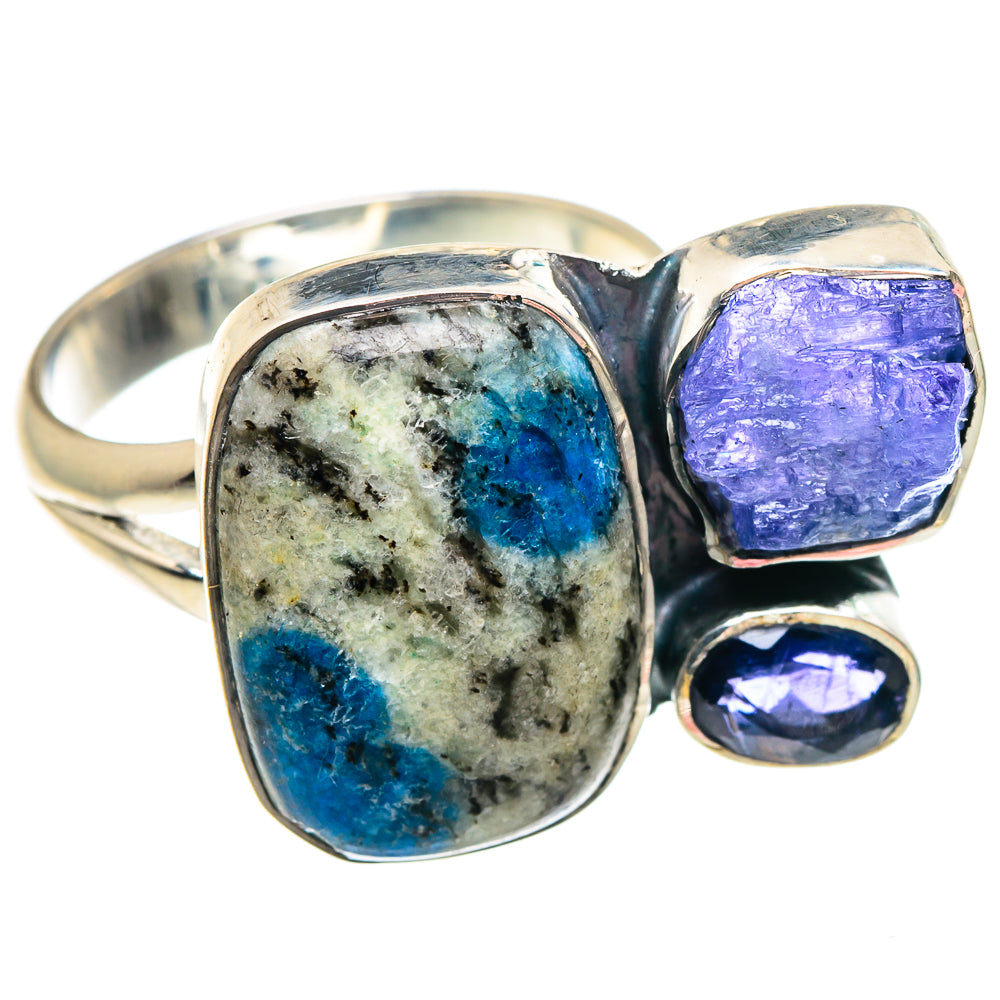 K2 Blue Azurite Rings handcrafted by Anasilvercos - RING92549