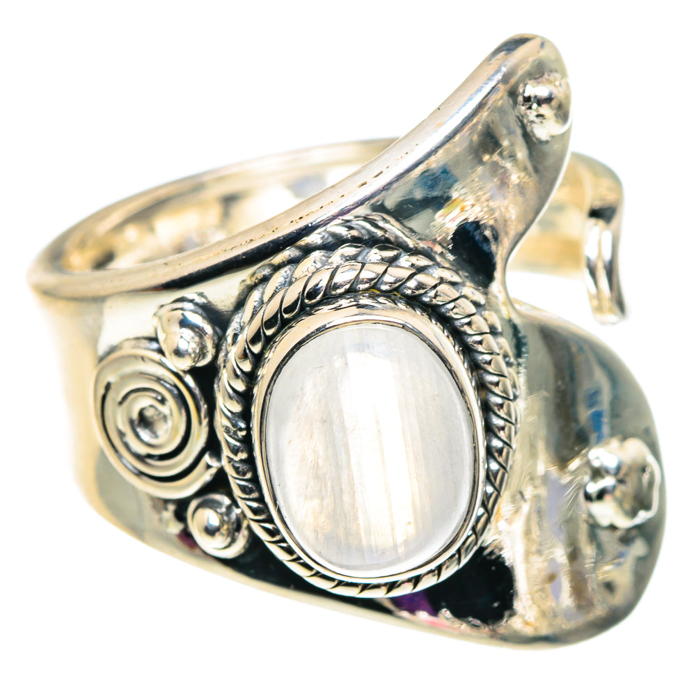 Rainbow Moonstone Rings handcrafted by Anasilvercos - RING92555