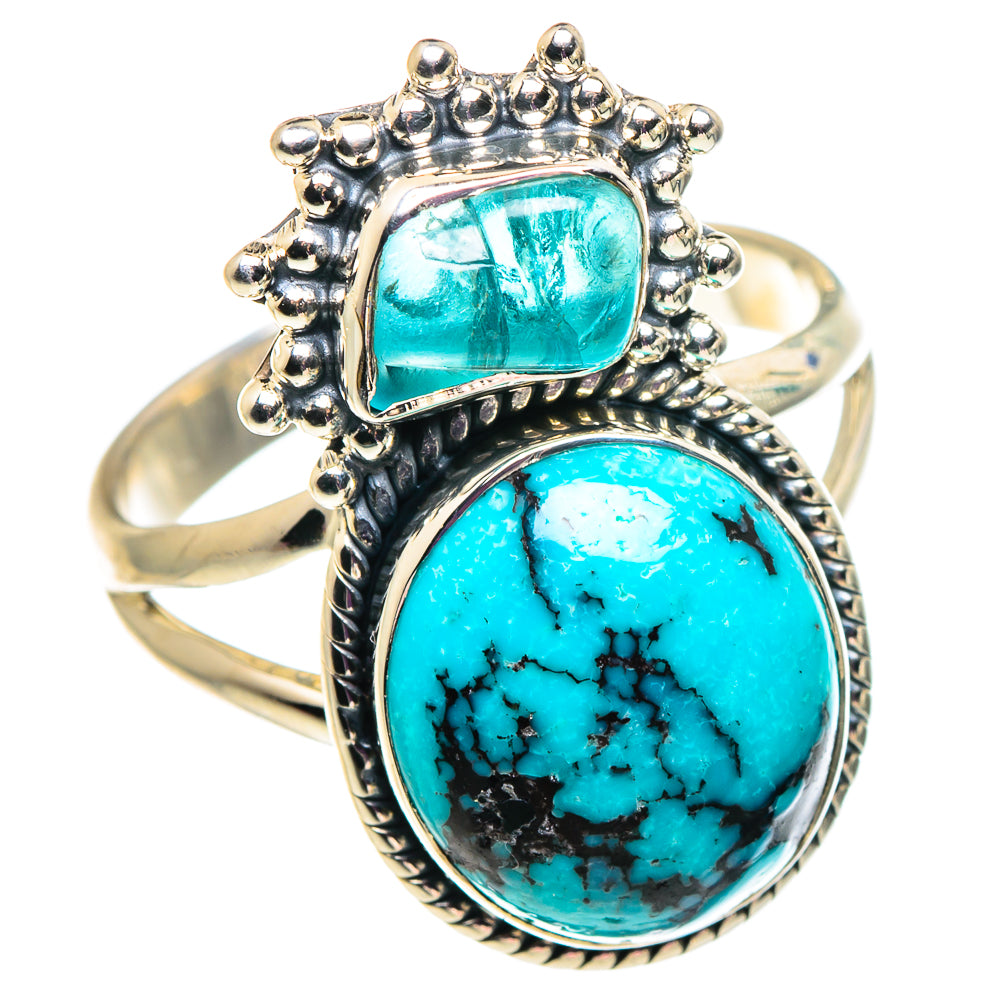 Tibetan Turquoise Rings handcrafted by Anasilvercos - RING92556