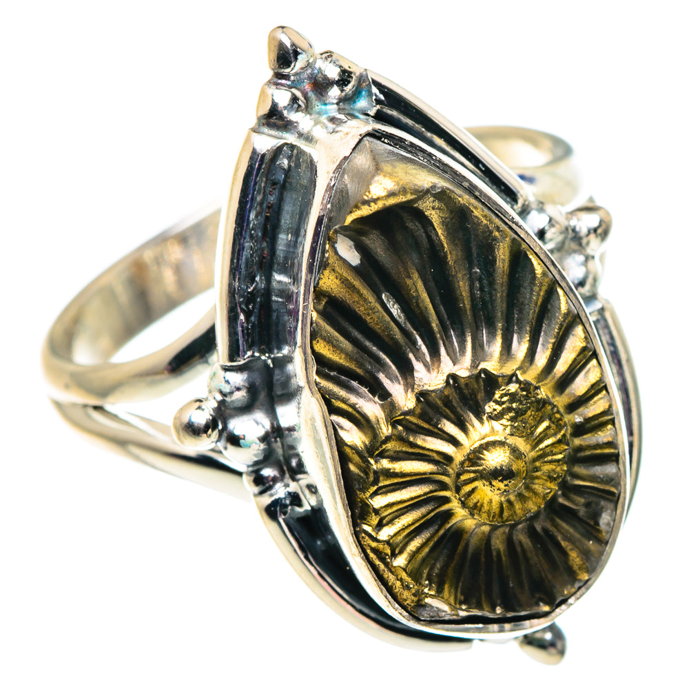 Pyrite Sea Shell Rings handcrafted by Anasilvercos - RING92565