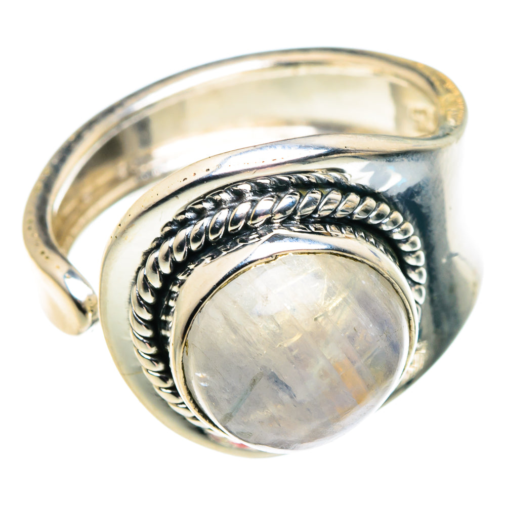 Rainbow Moonstone Rings handcrafted by Anasilvercos - RING92569