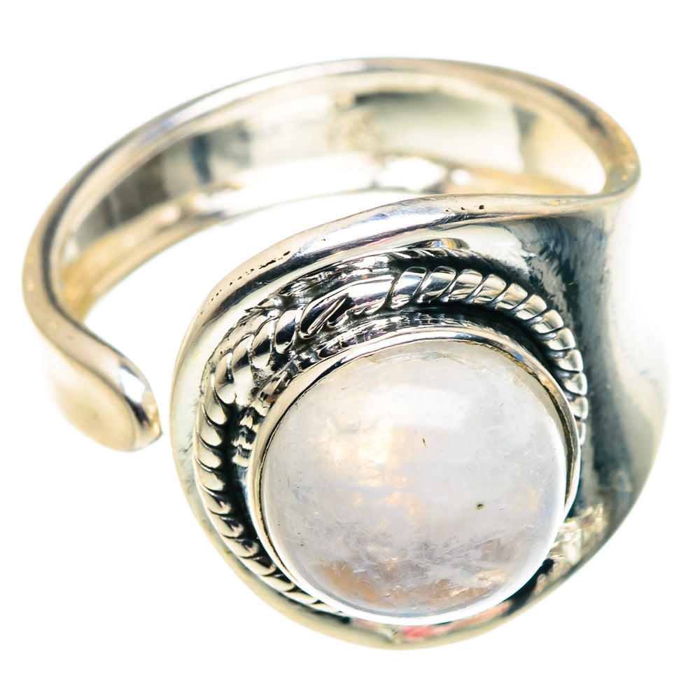 Rainbow Moonstone Rings handcrafted by Anasilvercos - RING92577