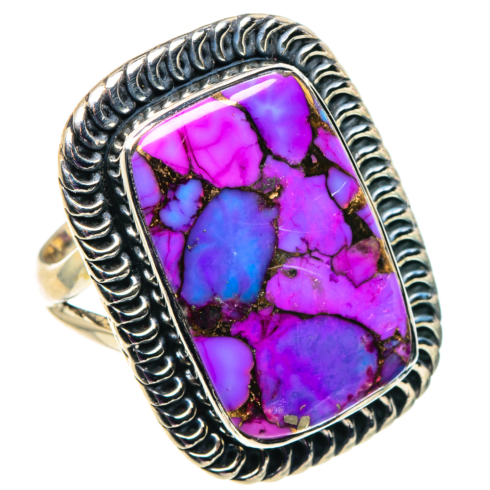 Purple Copper Composite Turquoise Rings handcrafted by Anasilvercos - RING92611