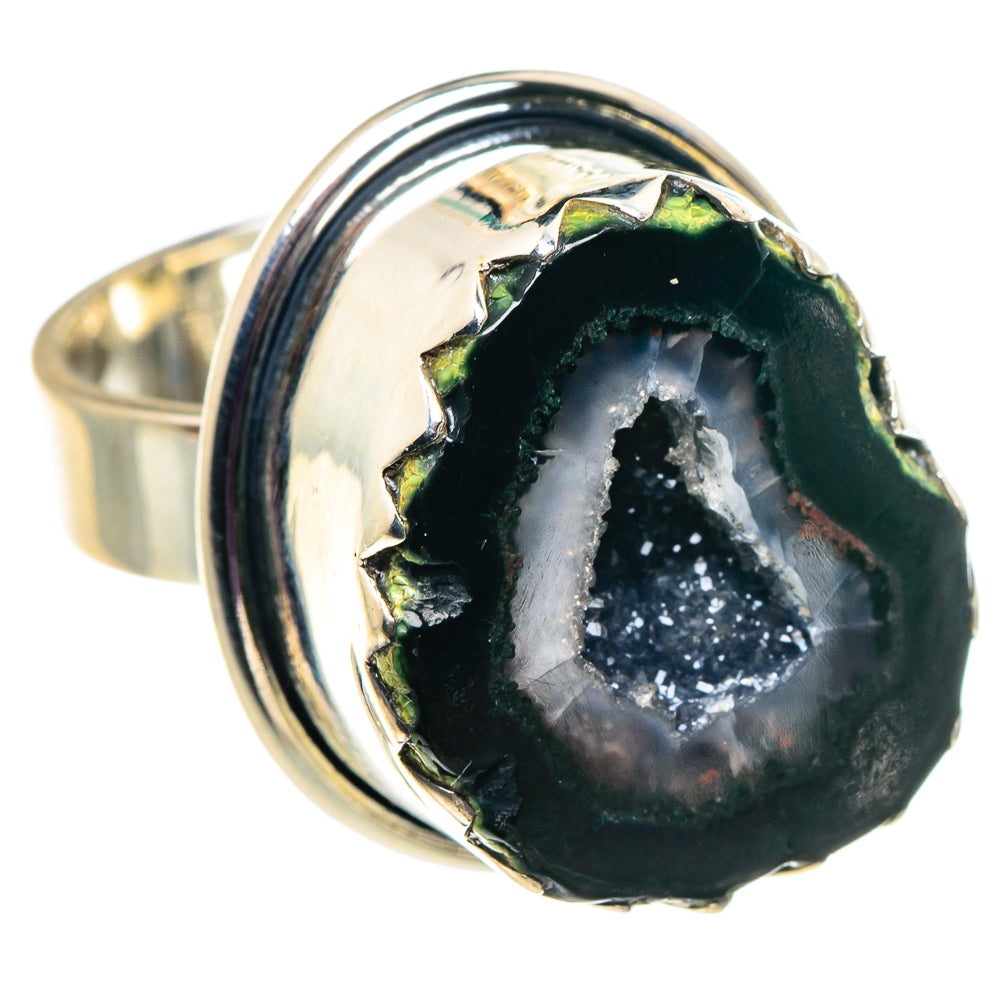 Coconut Geode Druzy Rings handcrafted by Anasilvercos - RING92614