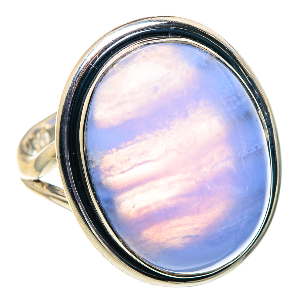 Blue Lace Agate Rings handcrafted by Anasilvercos - RING92616