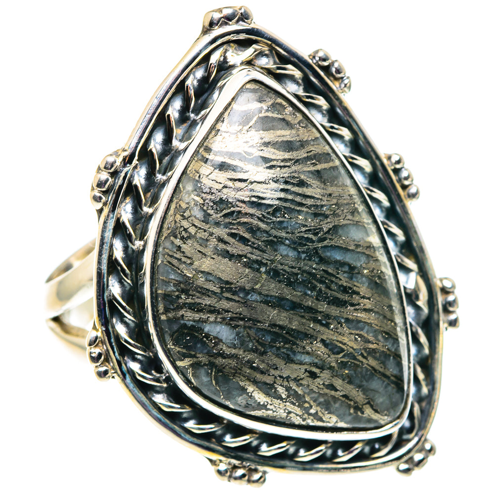 Pyrite Agate Rings handcrafted by Anasilvercos - RING92654
