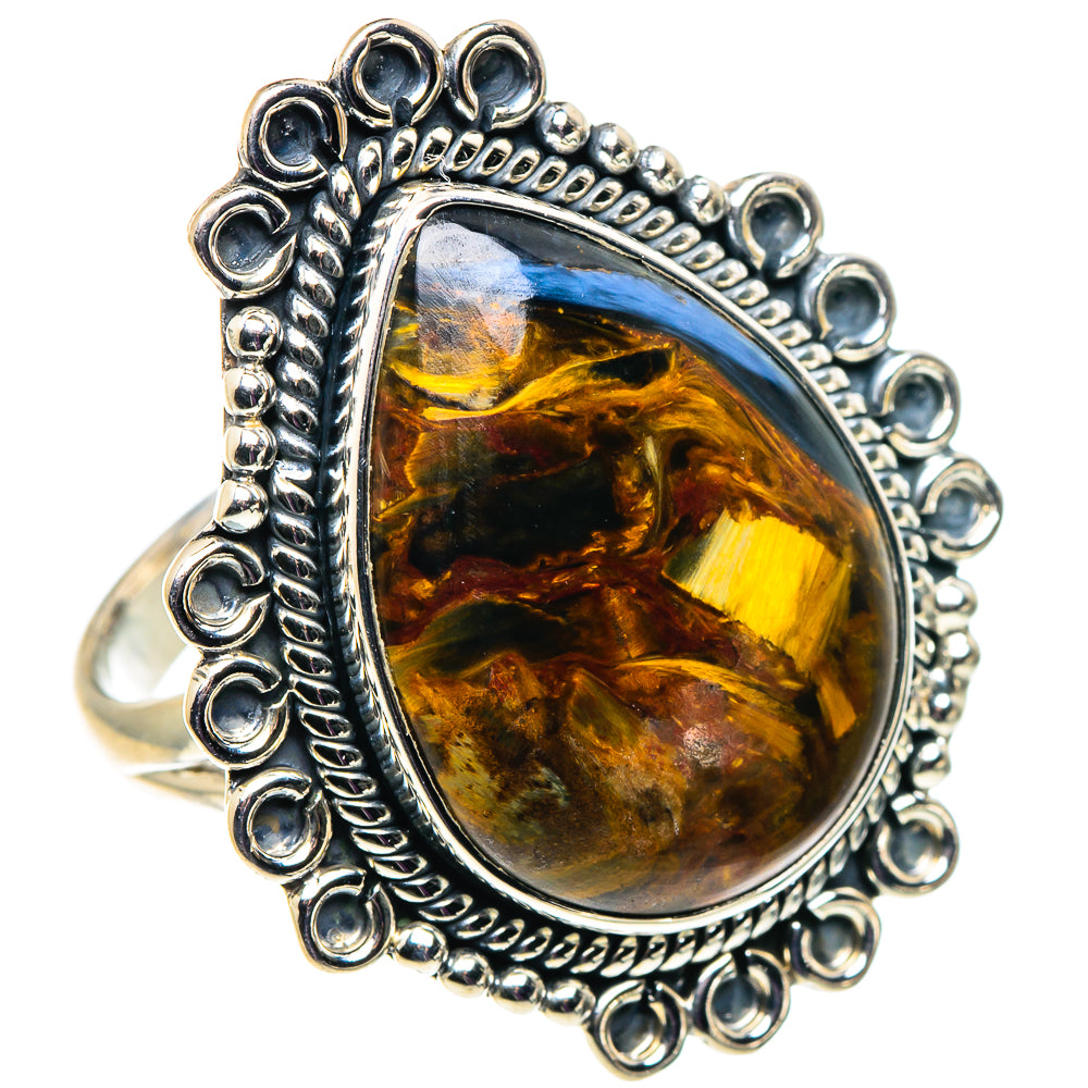 Golden Pietersite Rings handcrafted by Anasilvercos - RING92669