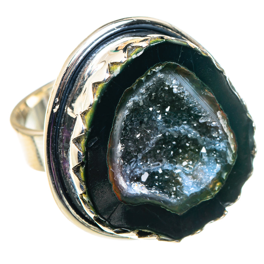 Coconut Geode Druzy Rings handcrafted by Anasilvercos - RING92686