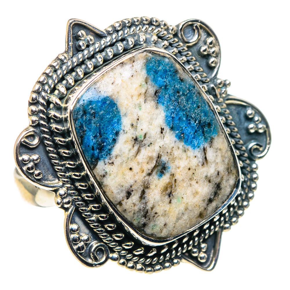 K2 Blue Azurite Rings handcrafted by Anasilvercos - RING92694 - Photo 2