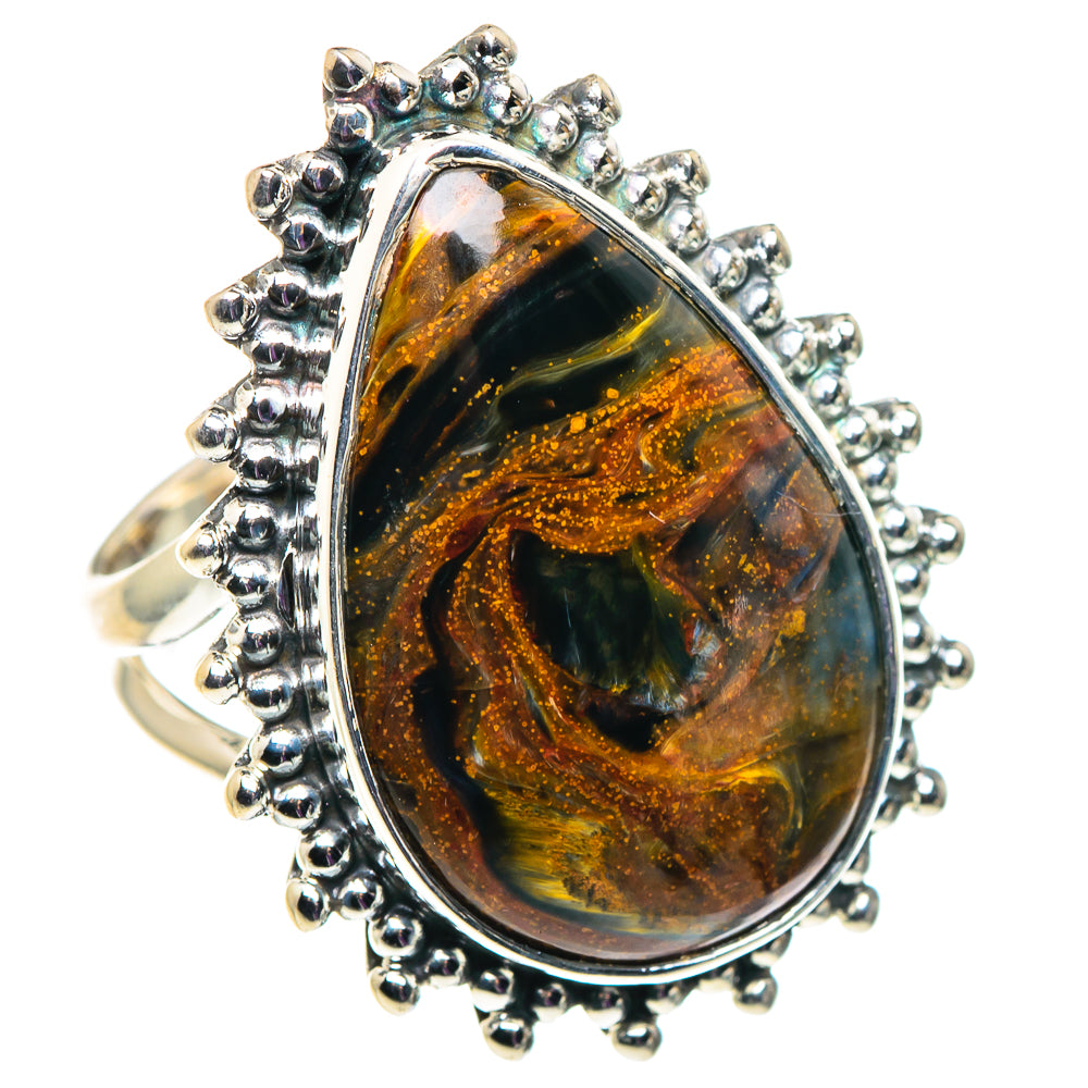 Golden Pietersite Rings handcrafted by Anasilvercos - RING92705