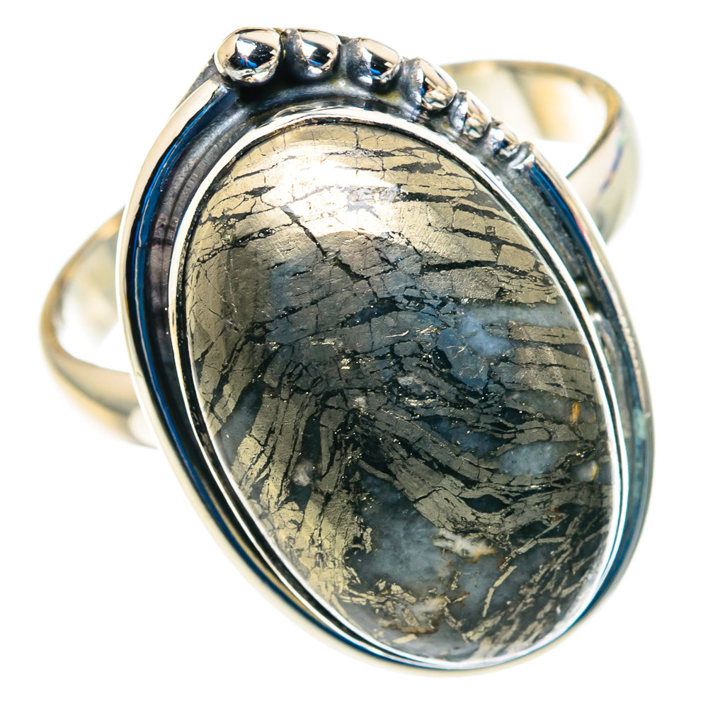 Pyrite Agate Rings handcrafted by Anasilvercos - RING92736