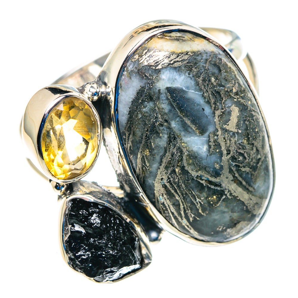 Pyrite Agate Rings handcrafted by Anasilvercos - RING92737