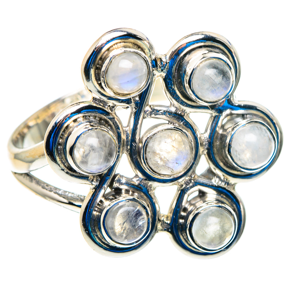 Rainbow Moonstone Rings handcrafted by Anasilvercos - RING92765