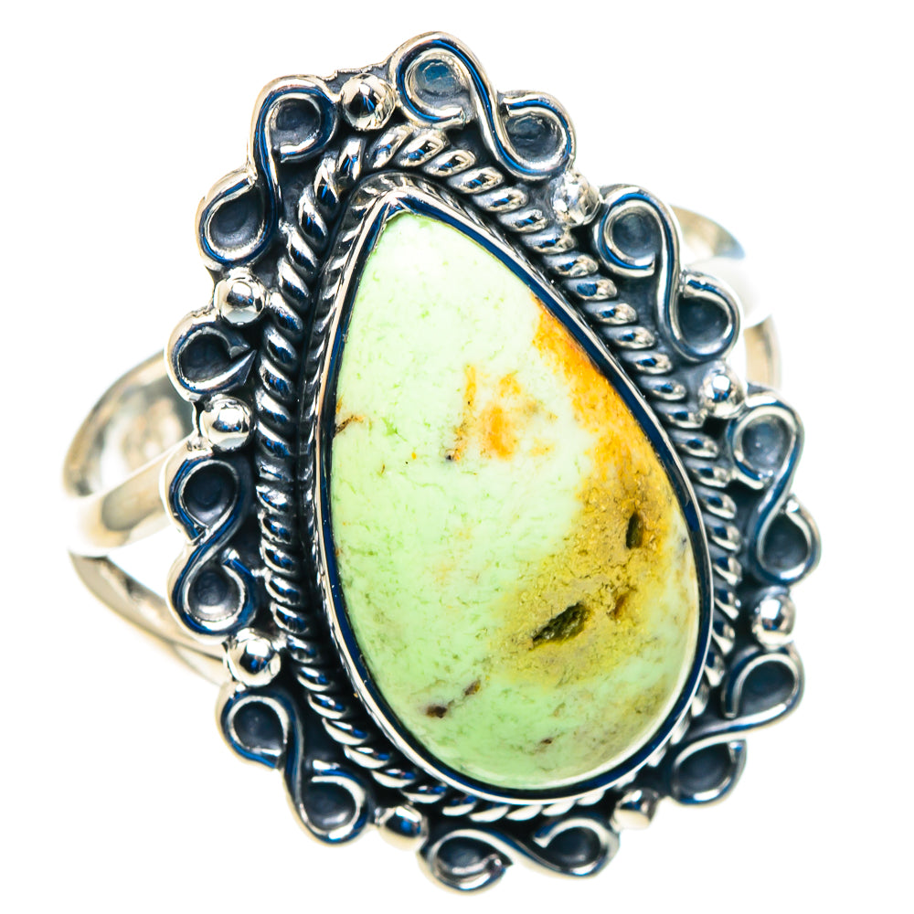 Lemon Chrysoprase Rings handcrafted by Anasilvercos - RING92769 - Photo 2