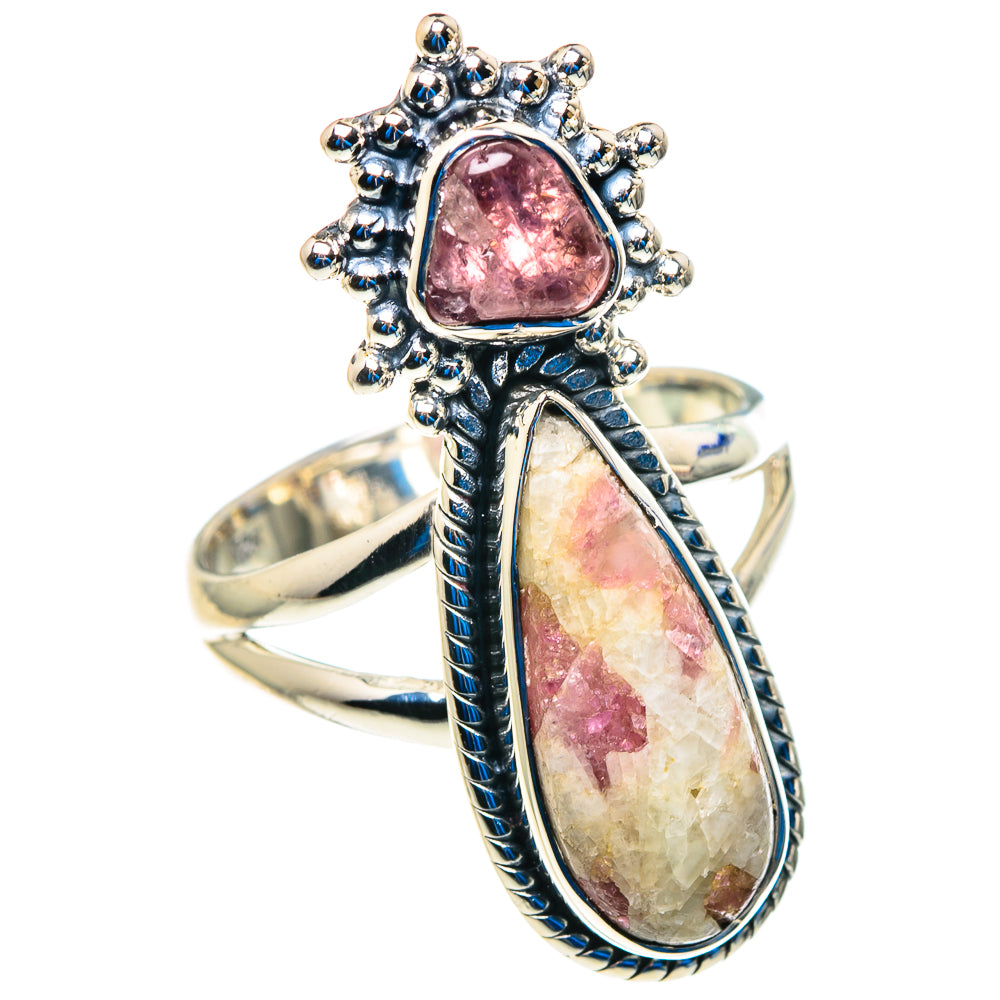 Pink Quartz Crystal Rings handcrafted by Anasilvercos - RING92780