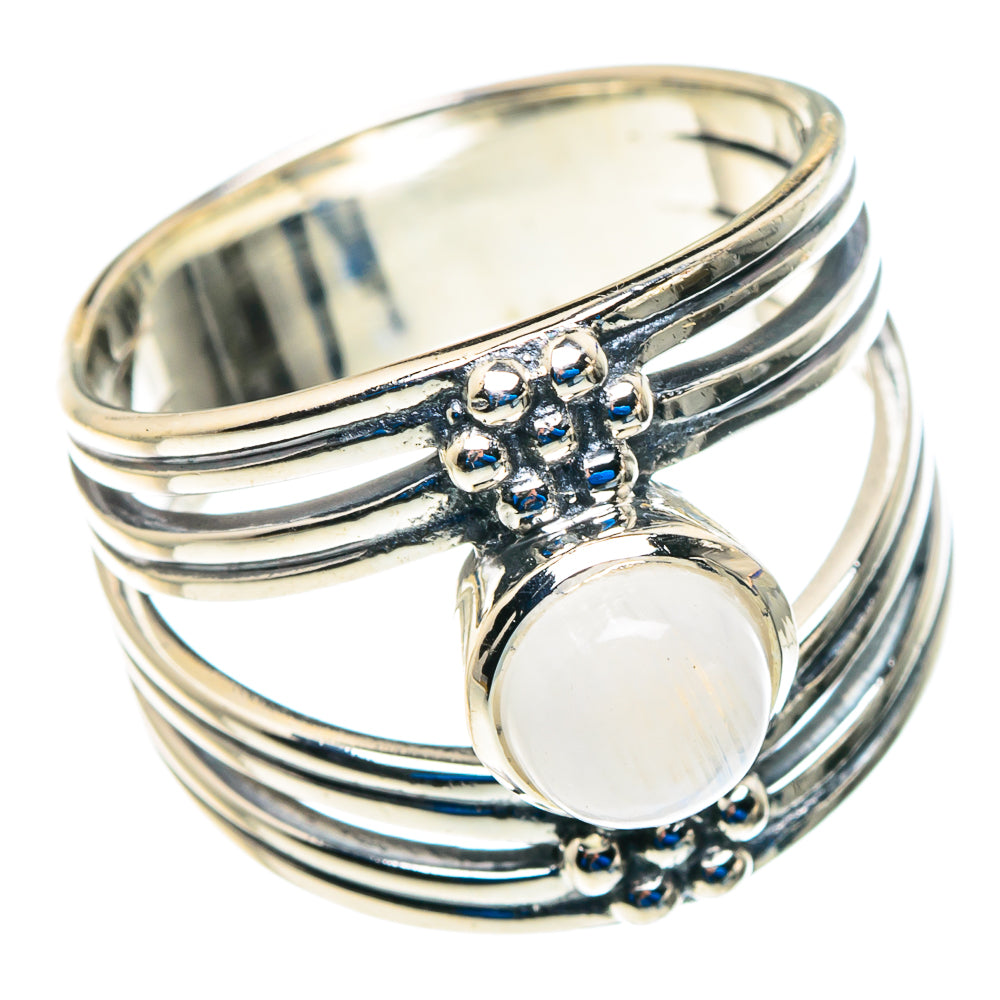 Rainbow Moonstone Rings handcrafted by Anasilvercos - RING92801