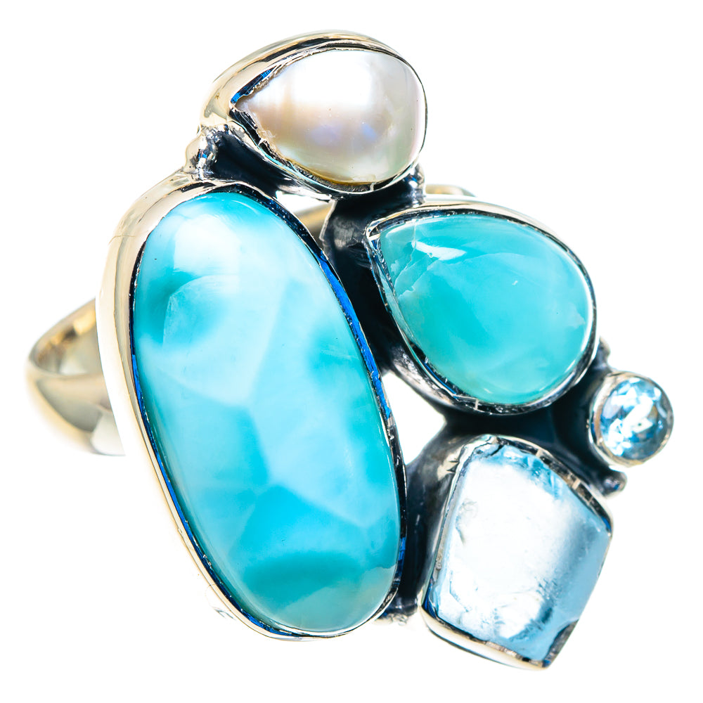 Larimar Rings handcrafted by Anasilvercos - RING92804