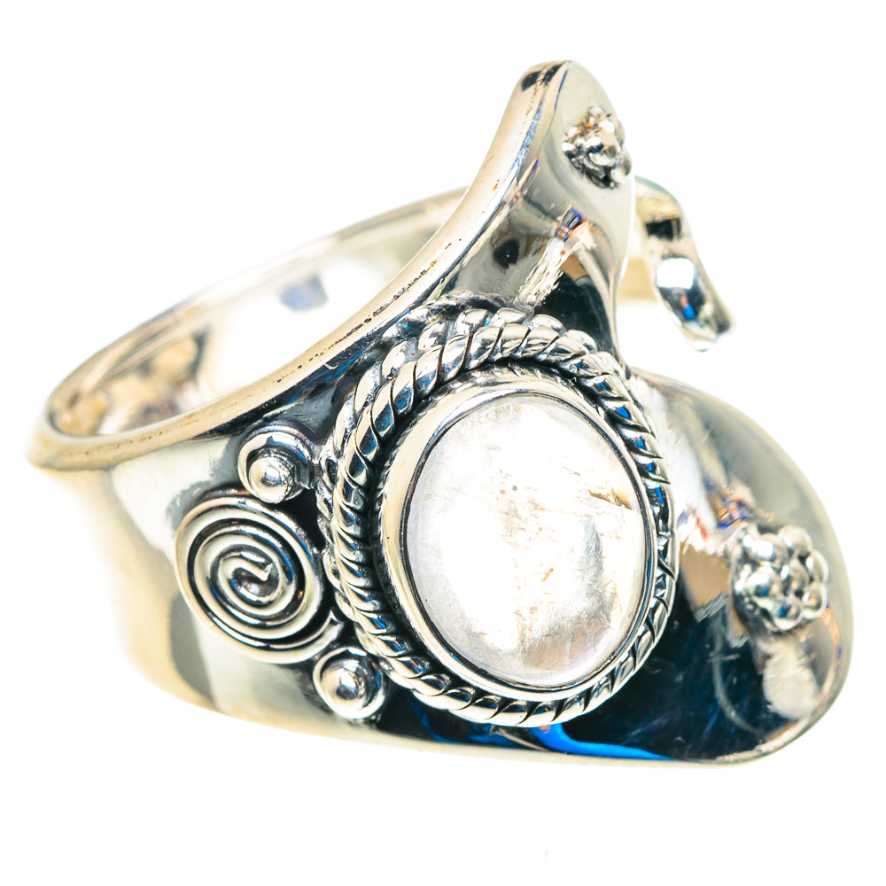 Rainbow Moonstone Rings handcrafted by Anasilvercos - RING92815