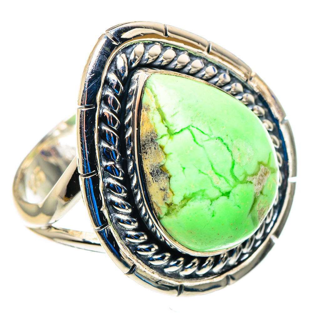Lemon Chrysoprase Rings handcrafted by Anasilvercos - RING92823 - Photo 2