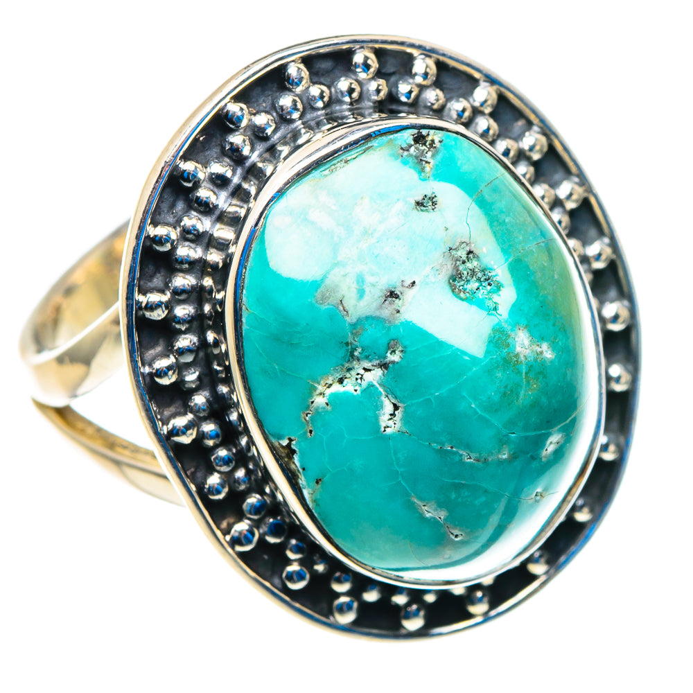 Tibetan Turquoise Rings handcrafted by Anasilvercos - RING92857