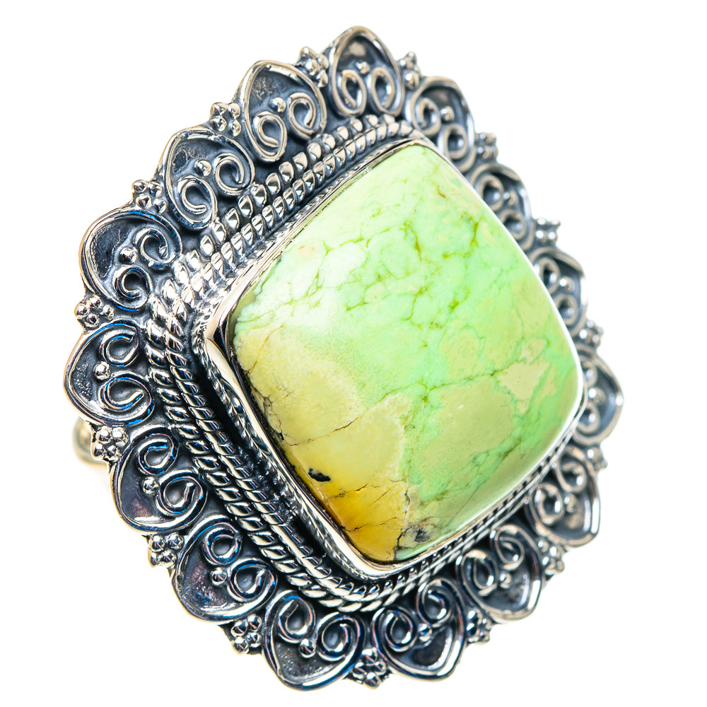 Lemon Chrysoprase Rings handcrafted by Anasilvercos - RING92871 - Photo 2