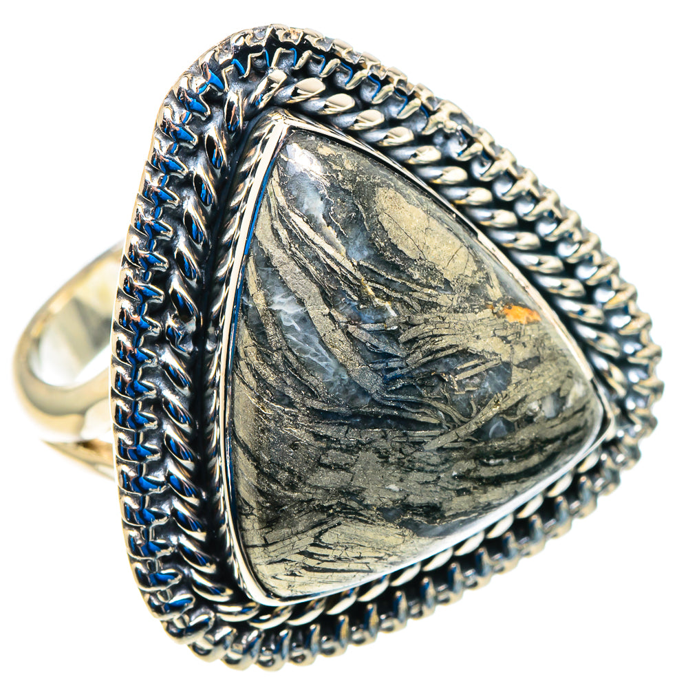 Pyrite Agate Rings handcrafted by Anasilvercos - RING92880